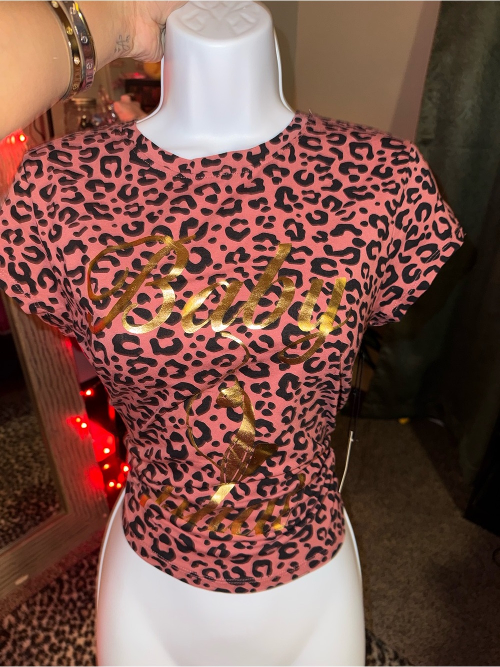 Pink Leopard Print 'Baby' Graphic Tee 🐆